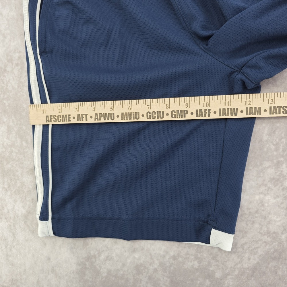 Adidas Boys Athletic Soccer Shorts Large (14/16) Navy Blue Classic 3-Stripes - Picture 7 of 9